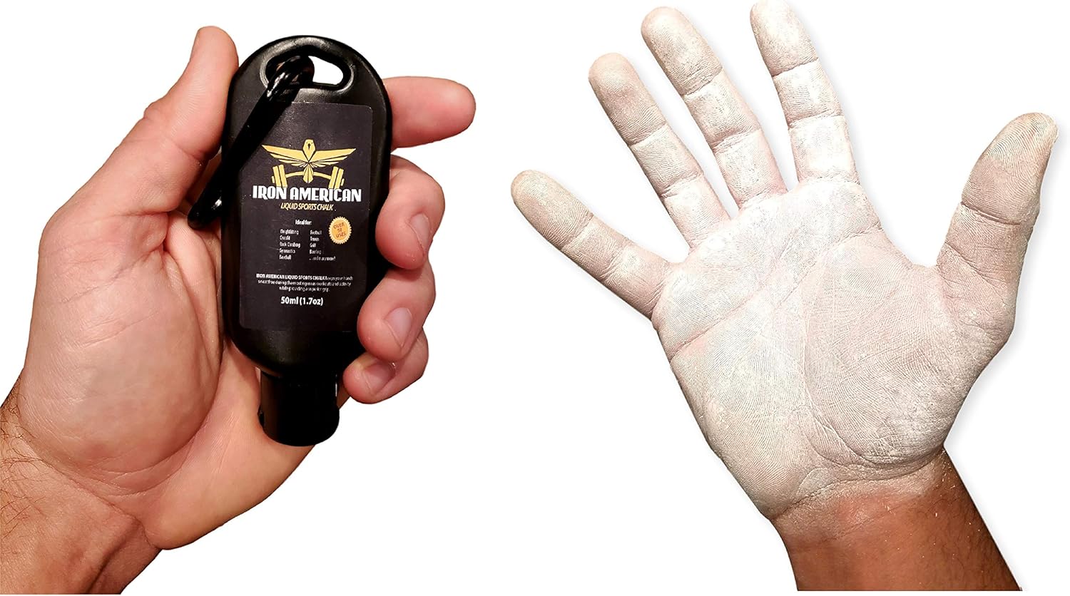 IRON AMERICAN Liquid Sports Chalk, 8.3 oz + 1.7 oz Travel Bottle Value Combo Pack, Long Lasting Strong Grip for Training Gymnastics Rock Climbing Bouldering Weight Lifting Crossfit : Sports & Outdoors