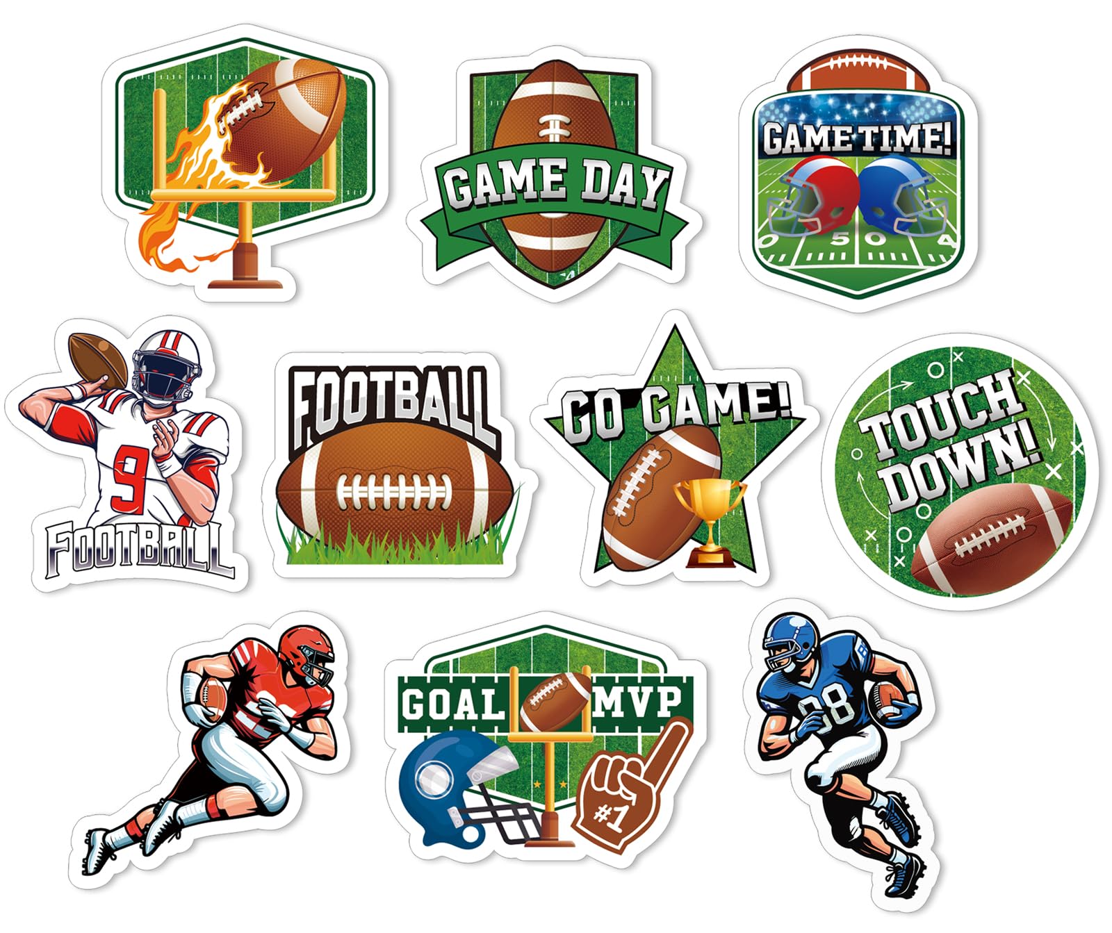 Photo 1 of 480pcs Football Sports Stickers, Self-Adhesive Game Day Touchdown Sports Stickers for Kids, Football Superbowl Sticker for Scrapbook, Classroom Decorations Party Favor Supplies