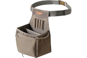NEW VIEW Shell Bag - Holds 2 Boxes of Shells - Features Spacious Dual Compartments & Comfortable Waist Belt - Sturdy Lightweight Shotgun Shell Pouch Organizer for Your Shells