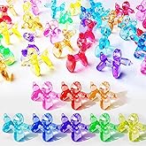 cntjv 70 Pcs Mini Resin Balloon Dog Figurine to Hide Small Acrylic Bulk Balloon Animal Toys Crafts 8 Color Mixed with Holes for Party Favors Statue Decor Charm Keychain