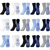 ELUTONG Toddler Socks With Grips For Boys Girls 15 Pairs Non Slip Sticky Crew Socks for 1-10 Years Baby Kids