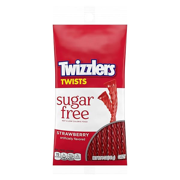 TWIZZLERS TWISTS SUGAR FREE STRAWBERRY LICORICE CANDY, 5...