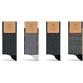 RAFRAY Premium Bamboo Viscose Socks – Men's Winter Socks – Soft & Warm with Houndstooth Pattern – Gift Box – 4 Pairs – Size US 7–11.5