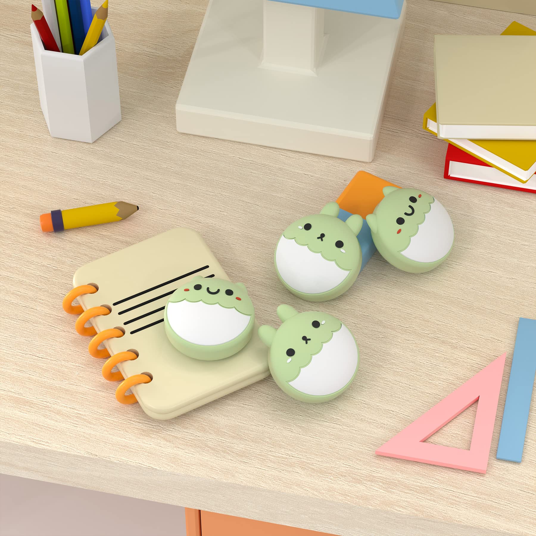 eXtremeRate PlayVital Rabbit & Squirrel Cute Switch Thumb Grip Caps, Matcha Green Joystick Caps for Nintendo Switch Lite, Silicone Analog Cover Thumbstick Grips for OLED Joycon