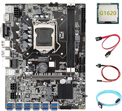 Lodokdre B75 ETH Mining Motherboard 12 PCIE USB G1620 CPU LGA1155 SATA3