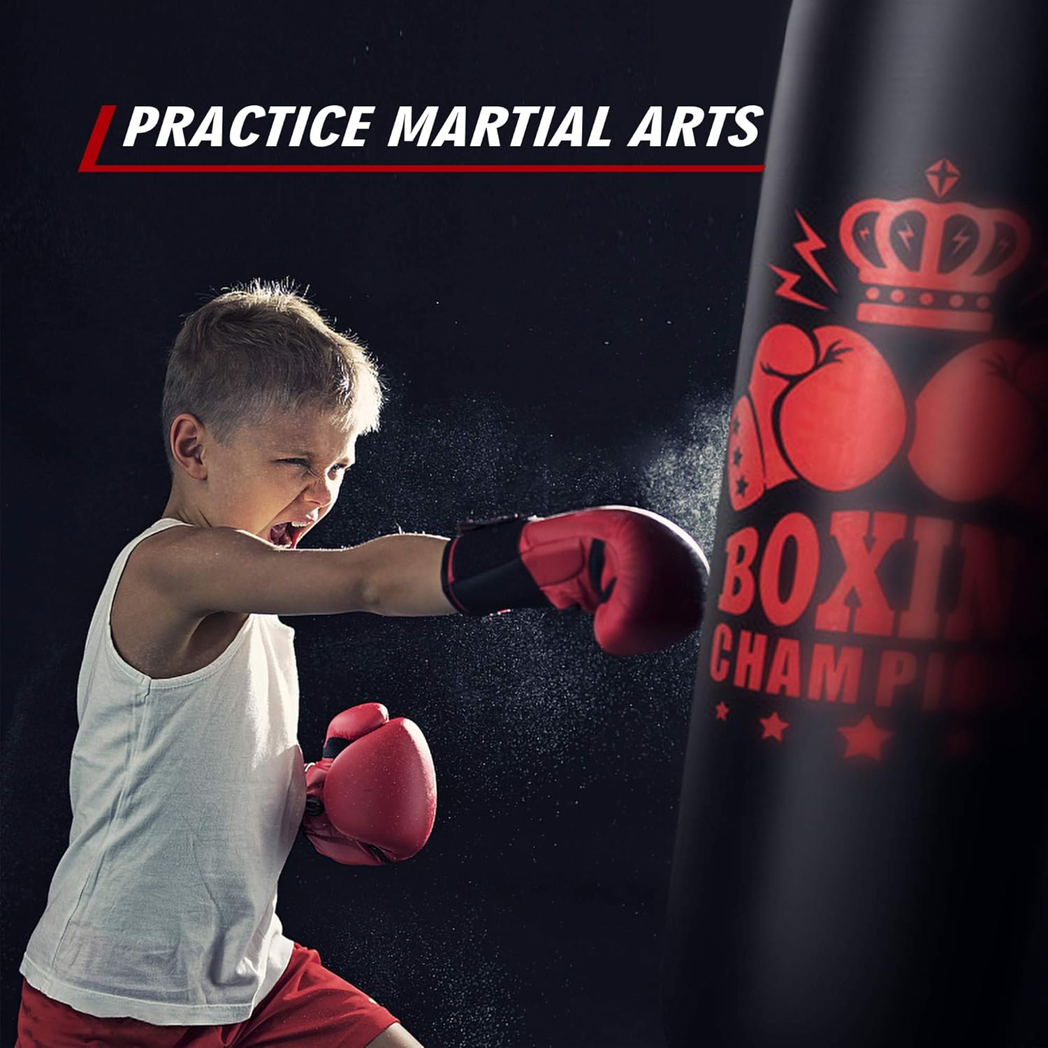 Inflatable Punching Bag for Kids, 67''Standing Boxing Bag Freestanding Toddler Boxing Column for Karate Kickboxing Taekwondo Training : Sports & Outdoors
