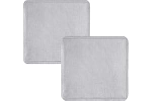 OutdoorLines Faux Linen Outdoor Cushion Covers Replacement 20"x18"x4", Waterproof Patio Cushion Cover for Outdoor Furniture, Outdoor Seat Cushion Covers for Patio, Garden (Set of 2, Gray, Cover Only)