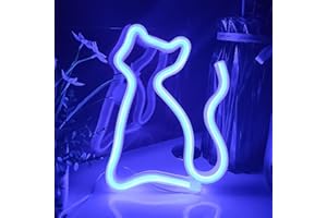 JYWJ Cat Neon Sign,USB or 3-AA Battery Powered Neon Light,LED Table Decoration,Bedroom Wall Decoration,Birthday Gift,Wedding Supplies Business Gift(Blue)