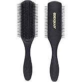 Denman Curly Hair Brush D4 (All Black) 9 Row Styling Brush for Styling, Smoothing Longer Hair and Defining Curls - For Women and Men