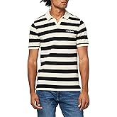 Karl Lagerfeld Mens Collared Striped Knit Short Sleeve Polo