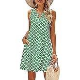 SimpleFun Summer Dresses for Women 2025 Beach Floral Tshirt Sundresses Casual Boho Dress with Pockets