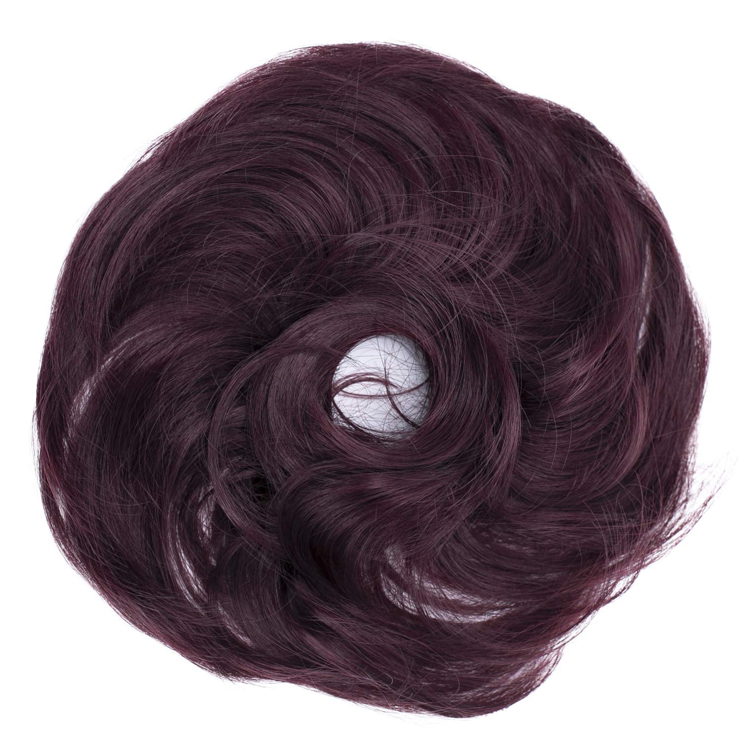 CAISHA Synthetic Fiber Hairpiece Scrunchie Scrunchy Updo Slightly Wavy Wine Red G20B