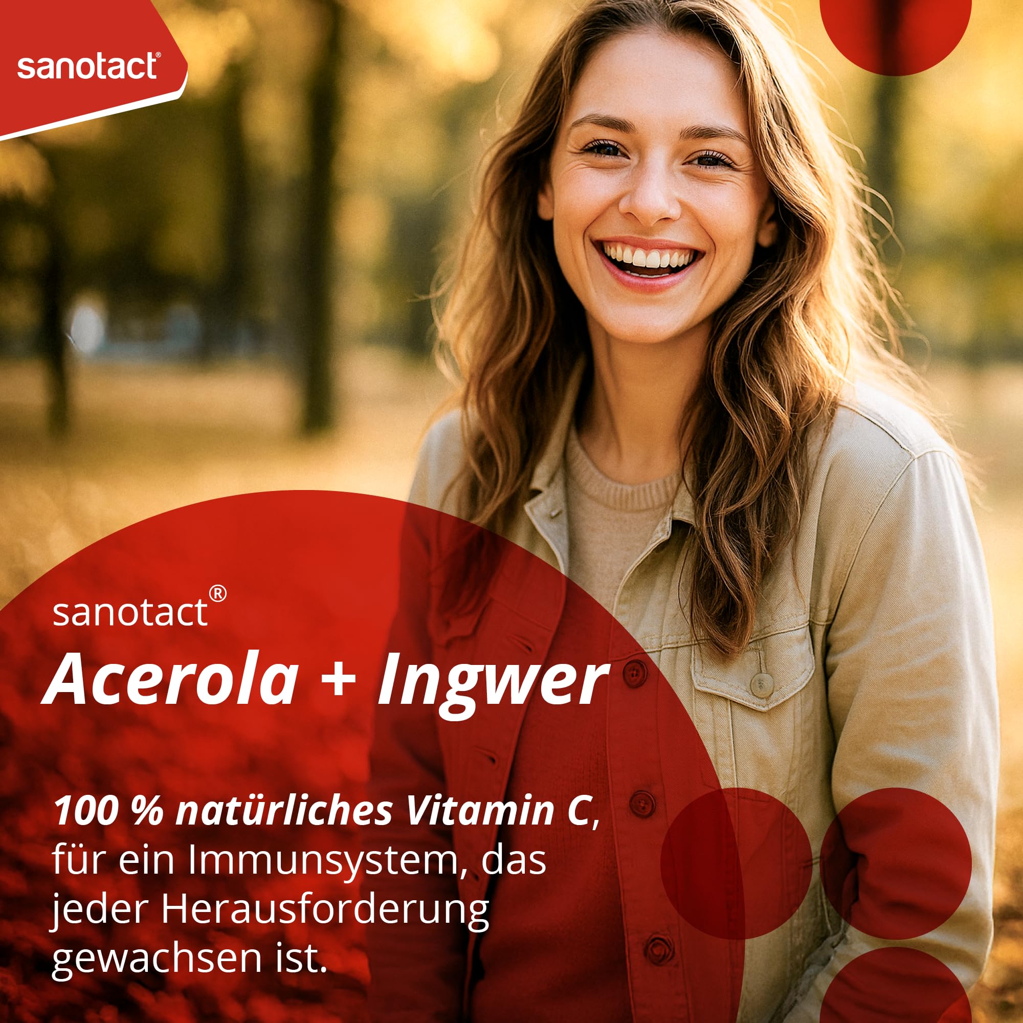 sanotact® Direkt-Boost Acerola + Ingwer | 20 Sticks | 180 mg natürliches Vitamin C aus Acerola | mit Ingwer-Extrakt | Immun­system & Zellschutz¹ | vegan, zuckerfrei, glutenfrei, laktosefrei 4