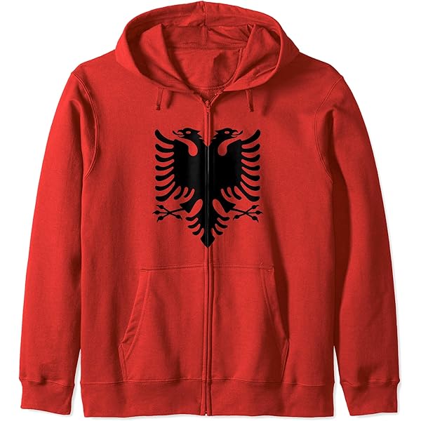 HR-WERBEDESIGN Albania Shqipëria Albanie Sweat à capuche Kosovo Kosovo x, noir/rouge, M