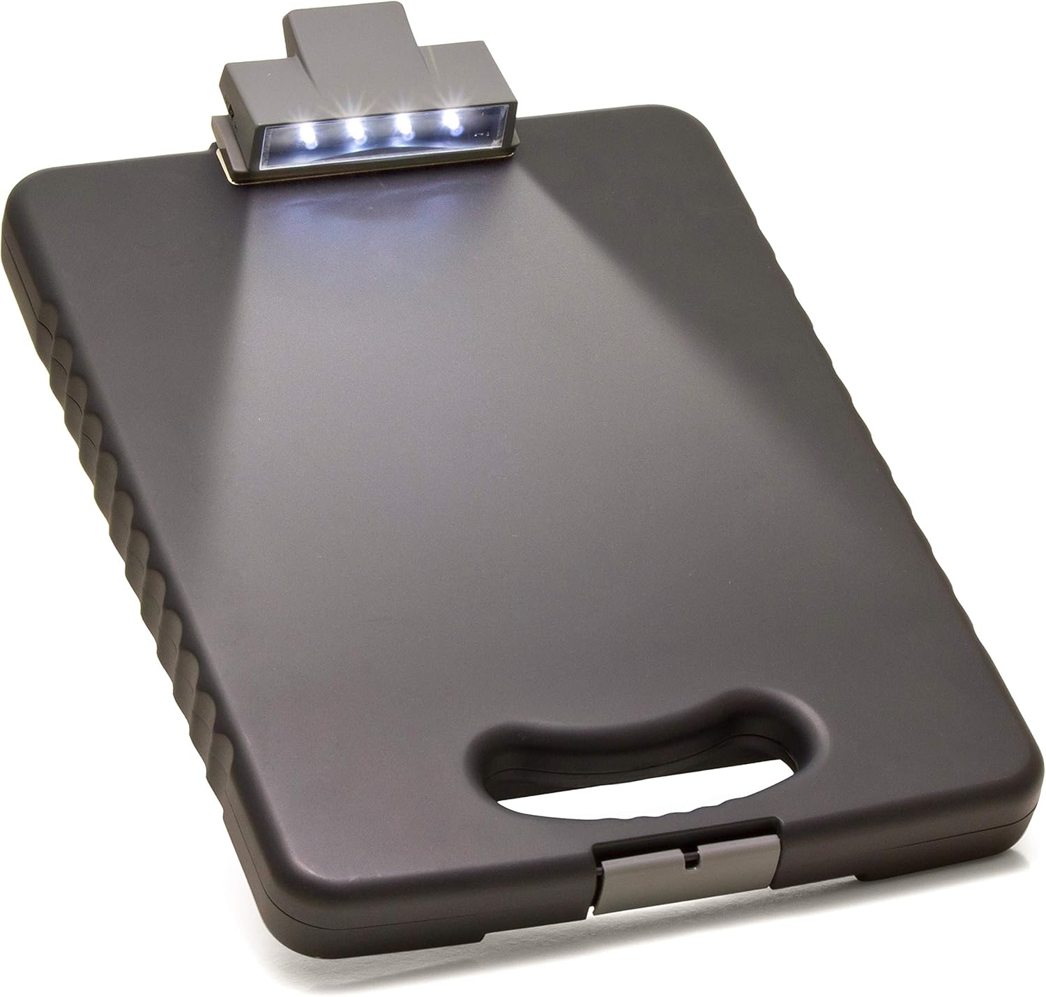 Officemate Deluxe Tablet Clipboard Case with LED Light, 83316, Charcoal