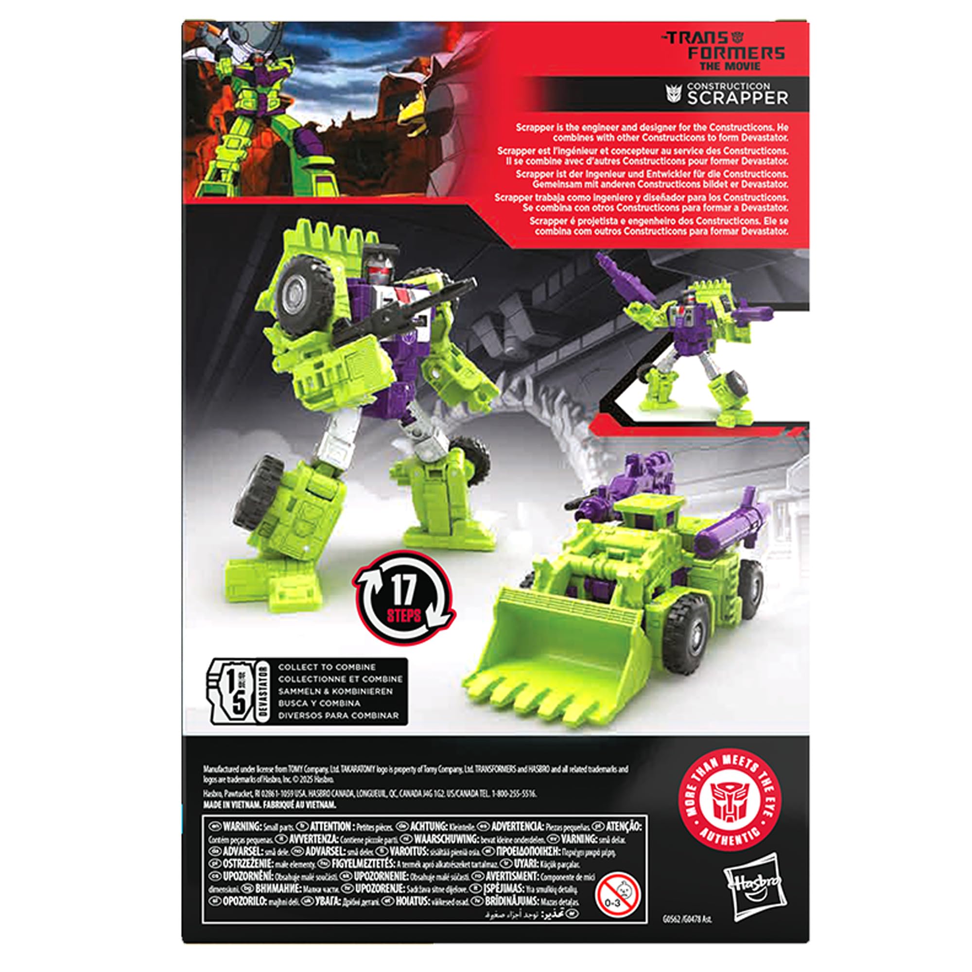 Transformers Toys Studio Series Voyager Class The Movie Constructicon Scrapper, 6.5-inch Converting Action Figure, Robot Toys, 8+