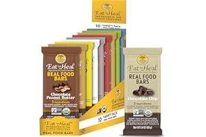 EatToHeal Variety Pack Real Food Bar - Organic Vegan Healthy Gluten Free Protein Bars - Low Sugar Meal Replacement Bar, Non GMO, Never Baked, Plant Based - Crafted to Enjoy, Not Sit on Shelves