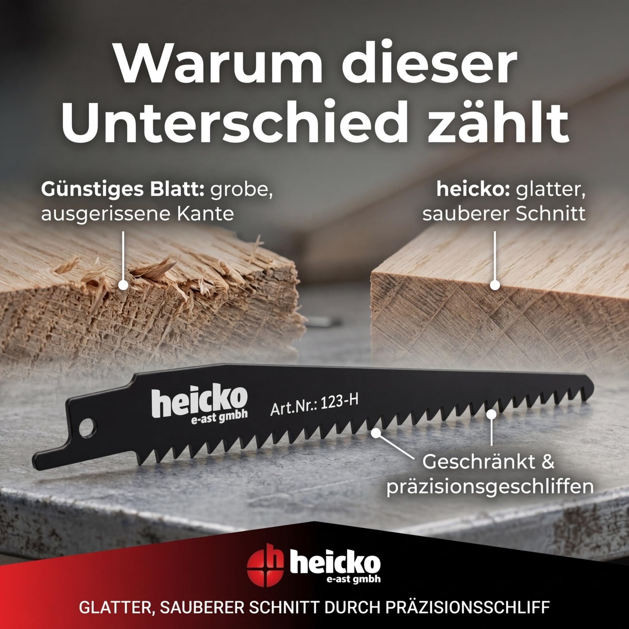 heicko Säbelsägeblätter - Geeigent für Metall, Kunststoff und Holz (Holz, 152 mm) 3