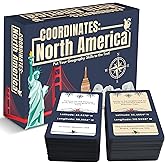 Coordinates North America Geography Game - Educational Card Game for Kids and Adults - Better Than Flash Cards - Build World Geography Skills Learning About North America