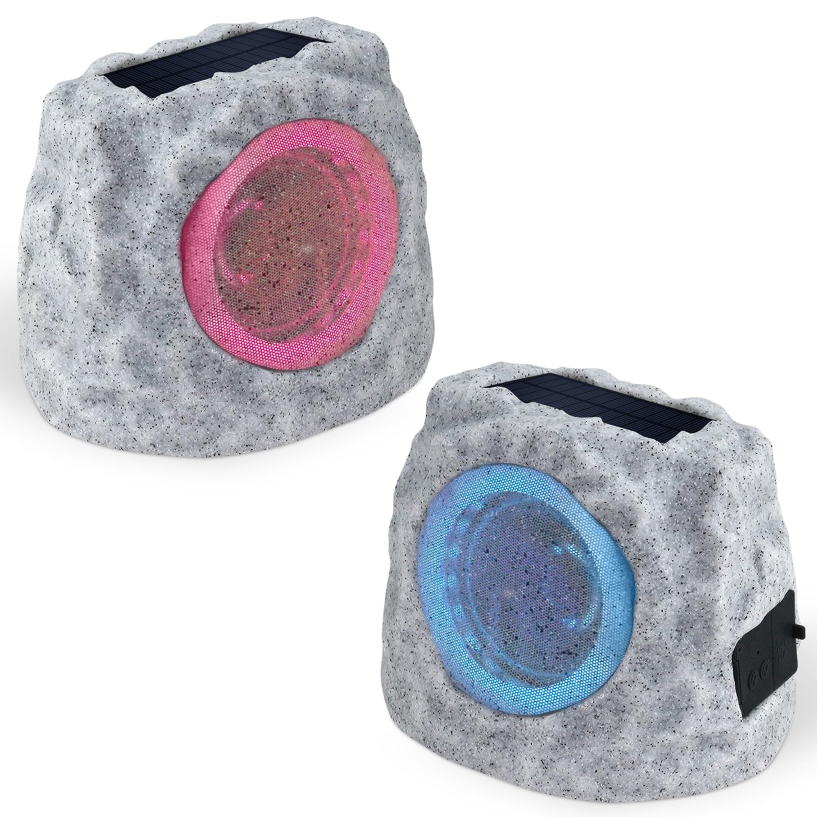 Photo 1 of NiceBuy Rock Speakers Outdoor Waterproof Bluetooth Wireless Patio 2 Pack,Solar Powered Rock Speaker Pair with RGB Colors and USB Rechargeable Battery for Outside Deck Pool Yard Garden(C)
