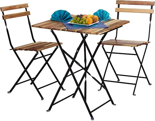 wooden folding bistro set