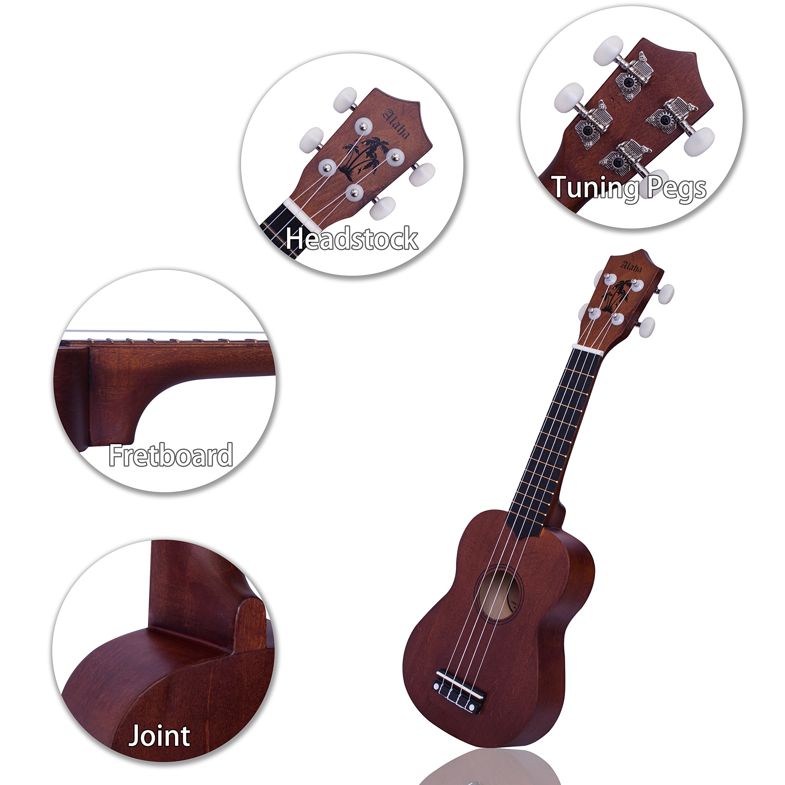 Ukulele soprano ukulele kids ukulele bundle starter guitar kid ukulele with extra new nylon strings uku strap ukulele case ukulele picks satin basswood ukulele