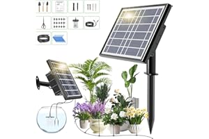 HEKIWAY Solar Auto Drip Irrigation Kit System, Solar Powered Plants Watering System, Self Watering Devices, Irrigation System for Indoor and Outdoor,Balcony Patio & Garden (Digital Display Irrigation System)