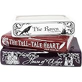 Steel Mill & Co Original Small Book-Shaped Decorative Planter, Ceramic Planter for Home Decor, Gothic Bookshelf Decor, Unique Planter for Book Lover (Edgar Allan Poe)