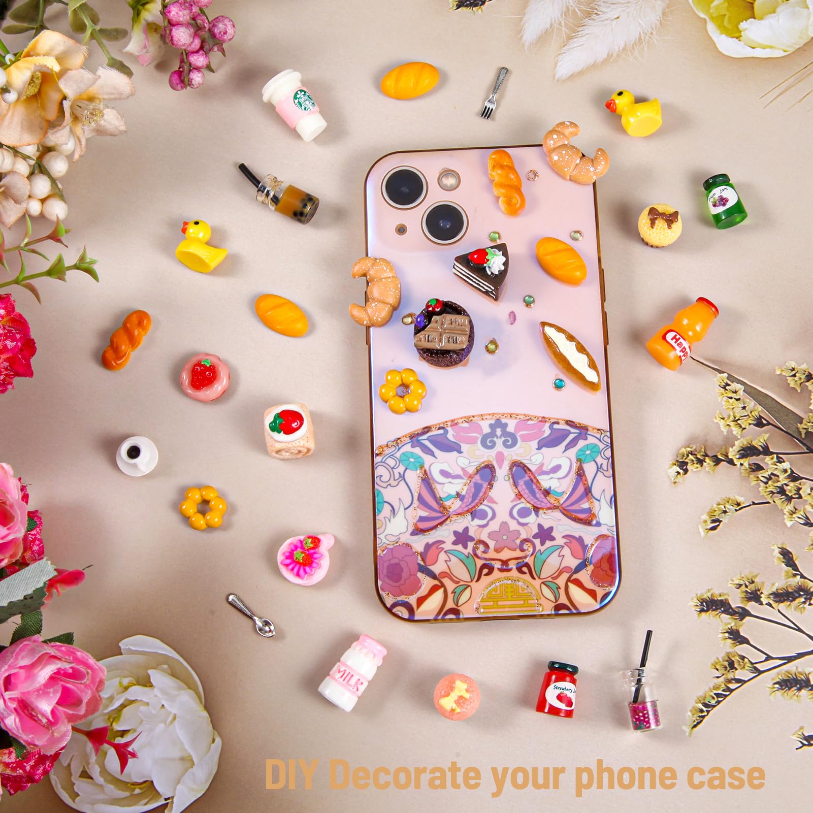 86 Pieces Miniature Bakery Case Cake Stand Display Cabinet with Food Set Mini Plastic Counter Dessert Donuts for 1:12 Doll House Store Scene Decoration Gift Dollhouse Bread Shop Model Playhouse