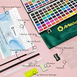 Artecho Watercolor Paint Set 128 Colors in Portable Box with Papers & Brushes view 3