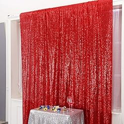 Eternal Beauty Red Sequin Backdrop, 8x8 Ft Glitter