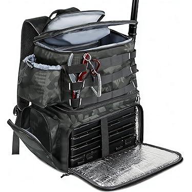 Sac à Dos De Pêche à La Mouche Noir, Avec Porte-canne Intégré Super Pratique
