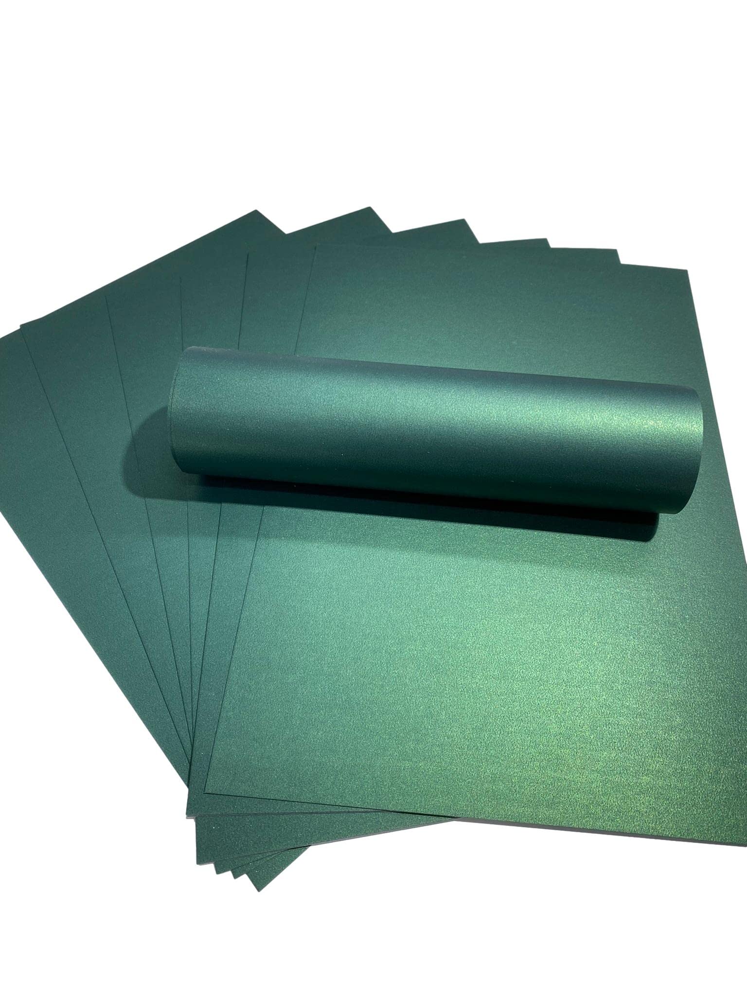 Syntego 10 Sheets Royal Coloured Pearlescent A4 Card Decorative 300gsm Double Sided (Royal Green)