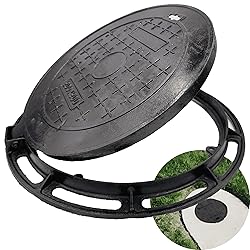 MOSINSBO 20” Cast Iron Manhole Cover and Frame, B