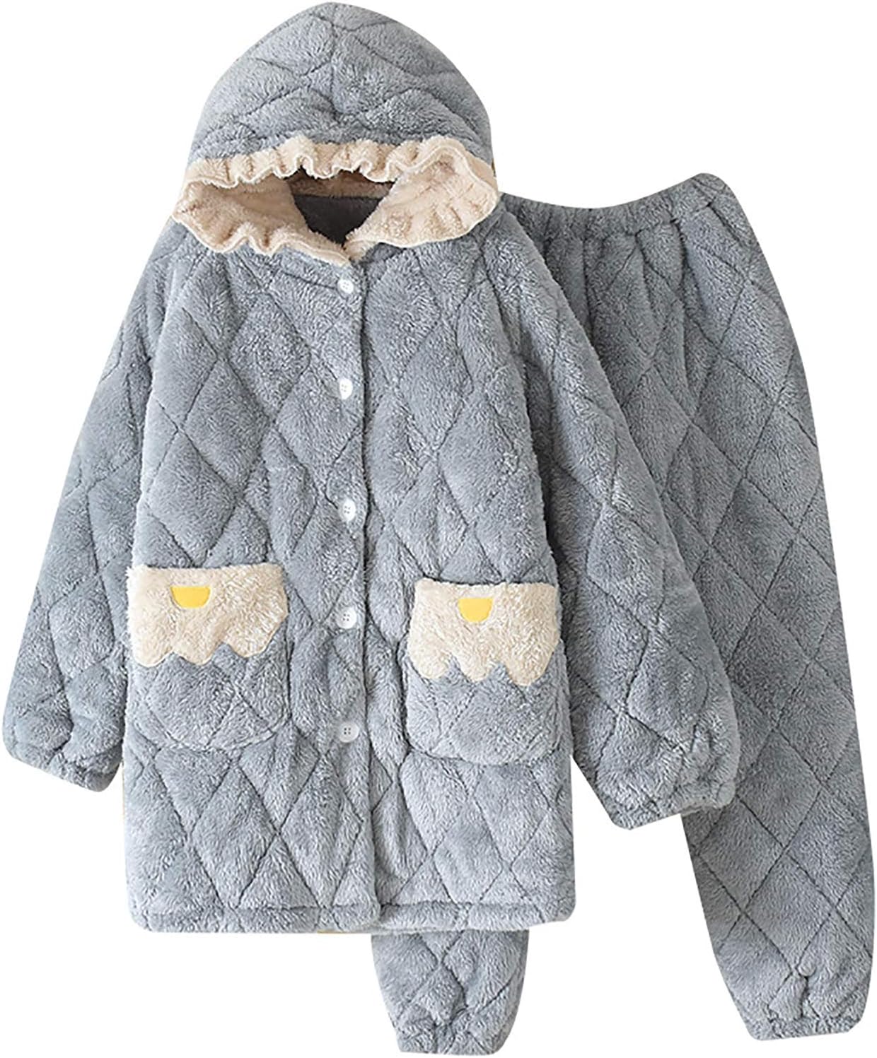 Pyjamas Women Fleece PJ Set, Super Soft Cosy Loungewear, Ladies