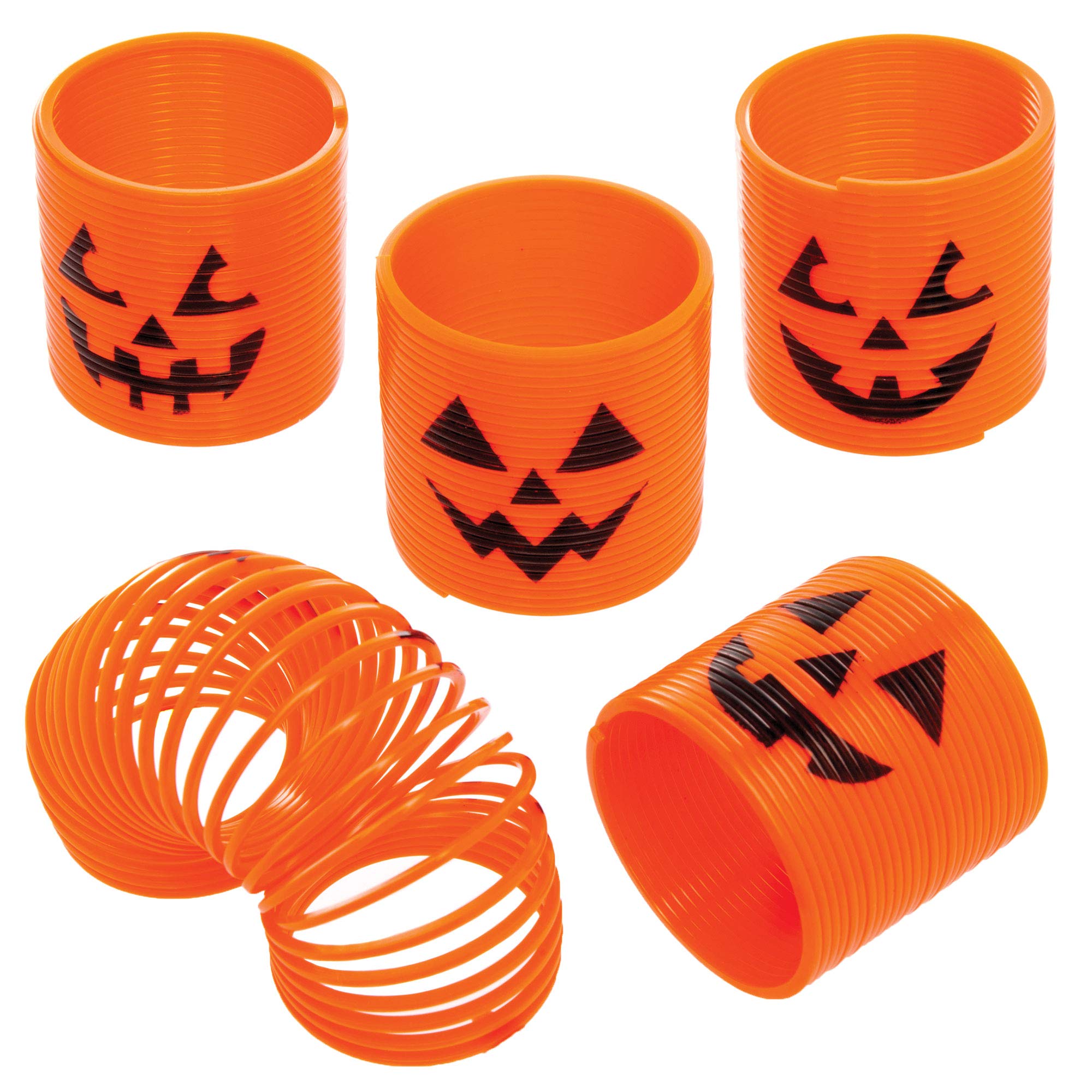 Baker Ross Mini Pumpkin Slinky Halloween Toy Spring (Pack of 8), Mini Pumpkin Slinky