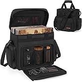 AKOZLIN Vinyl Record Storage Bag with Divider Durable LP Albums Storage Carrying Case Fit 50 Records 12" LP Albums Travel Vinyl Bag for Collection