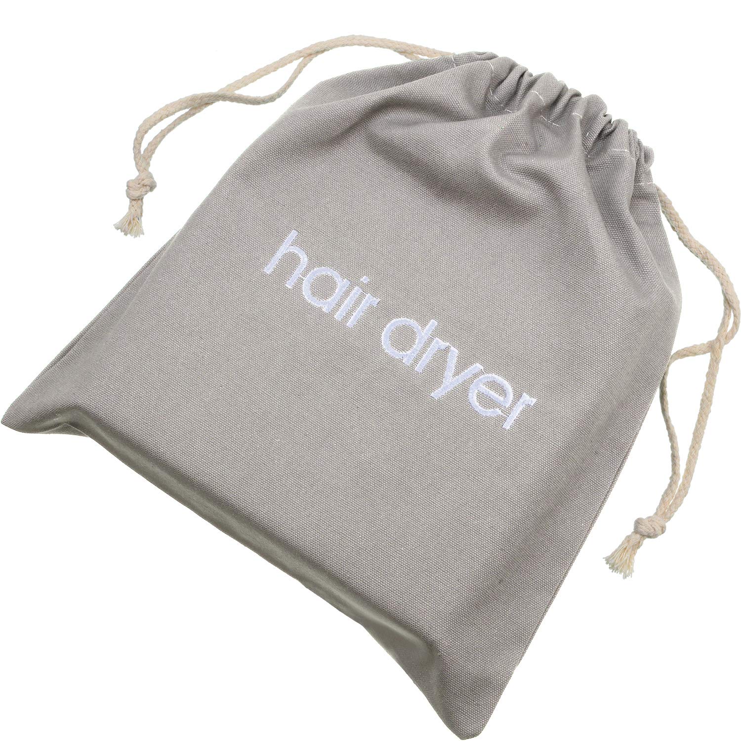 Hair Dryer Bags Drawstring Bag Container Hairdryer Bag, 11.8 by 13.8 Inch (Cotton, Beige)