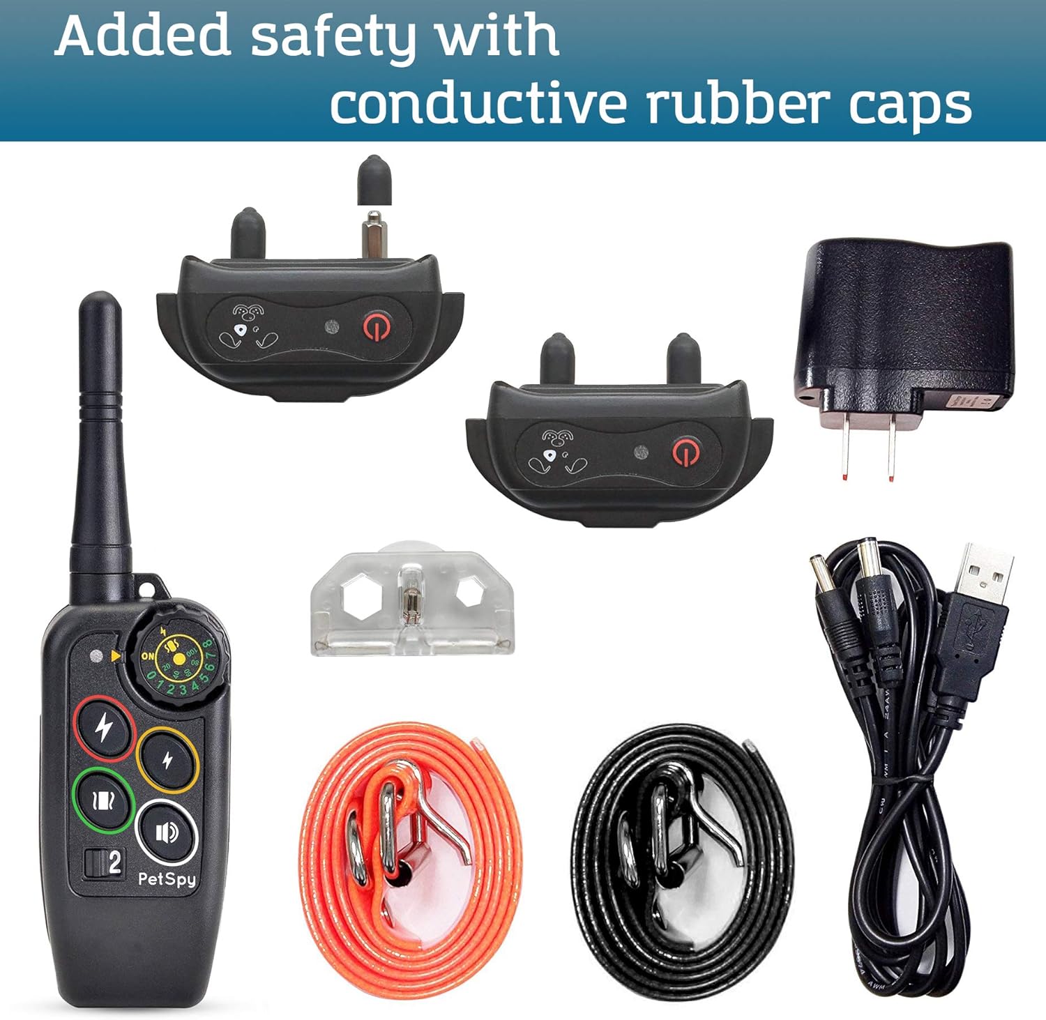 Petspy dog trainer shock collar for 2 dogs with vibra and beep Clearance