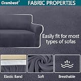 Granbest Velvet Sofa Cover 2 Seater Stretch Protector for Pets & Kids - Grey view 4