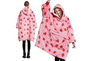 RedRoko Sherpa Blanket Hoodie - Wearable Blanket, Oversized Hoodie Blanket, Blanket Sweatshirt, Size Range for Kids & Adults