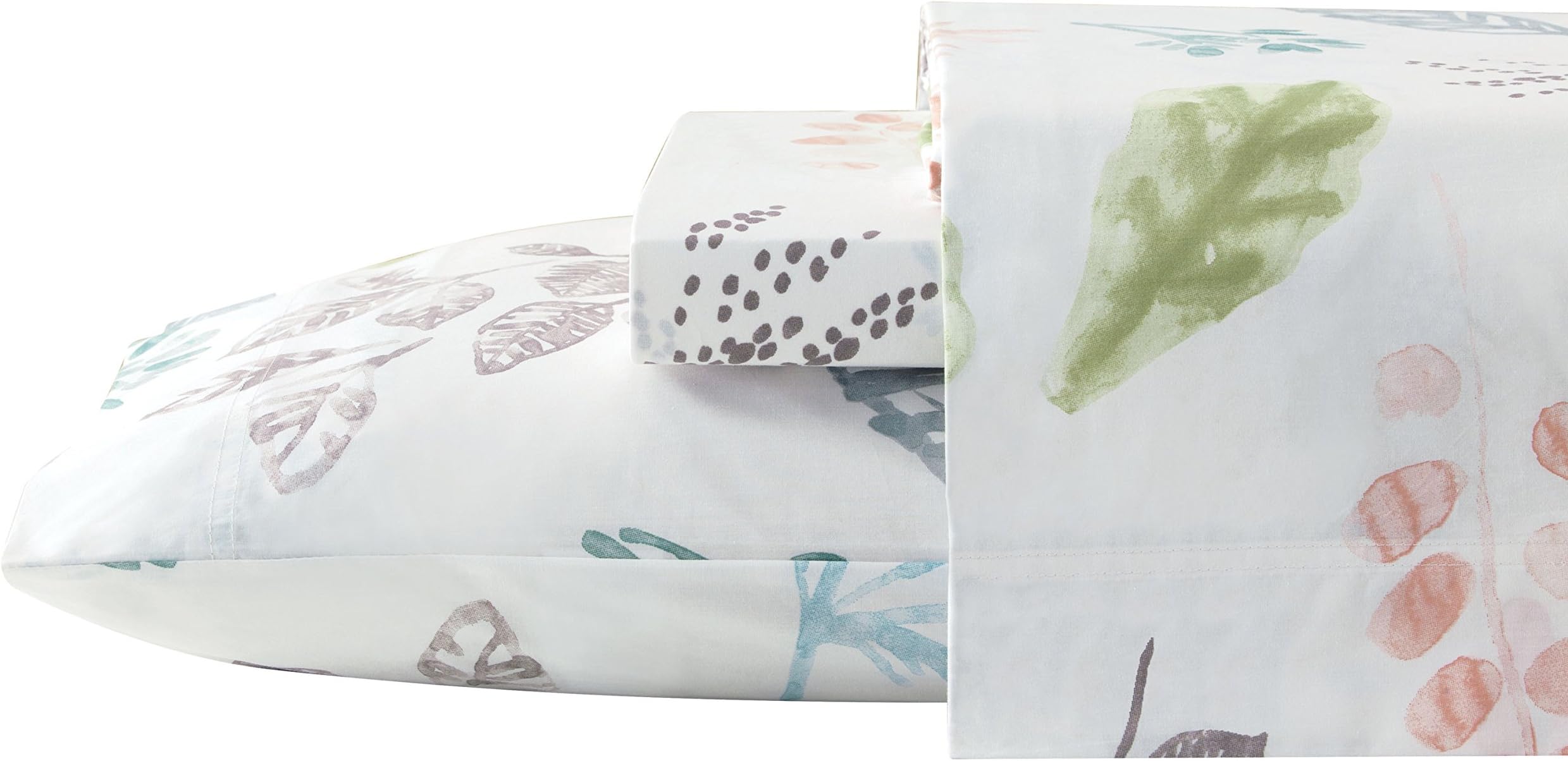 Brielle Gardenia 100% Cotton Printed Sheet Set, King, 6 Piece Set