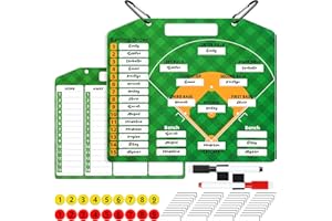 KOEGXTU Magnetic Baseball Dugout Lineup Board, Dry Erase Coach Lineup Board, Premium Baseball Coaching Tactical Clipboard with 40 Lineup Cards and Marker, Batting Order Coaches Clipboard for Baseball Softball