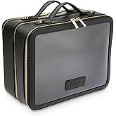 ETOILE - Large Twin Cosmetic Case Black - Dual Compartment Cosmetic Beauty Organizer & Toiletry Case