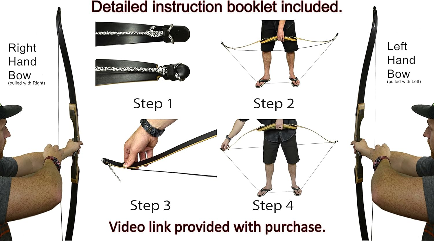 Bows A String with PreInstalled Finger Savers and 6 Fiberglass Arrows