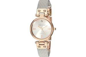 Anne Klein Women's Diamond-Accented Mesh Bracelet Watch
