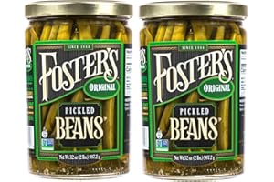 FOSTER'S SINCE 1984 Foster's Pickled Green Beans in a Jar, Original, 32oz, 2 Pack, Traditional Pickled Vegetables Recipe for over 40 years, Low Calorie Snack, Gluten Free, Fat and Preservative Free Pickles