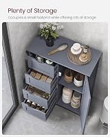 VASAGLE Narrow Bathroom Cabinet with 4 Drawers Grey LHC41GY view 3