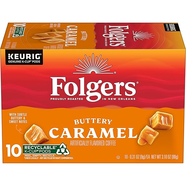 FOLGERS BUTTERY CARAMEL ARTIFICIALLY FLAVORED COFFEE, KEURIG K-CUP...