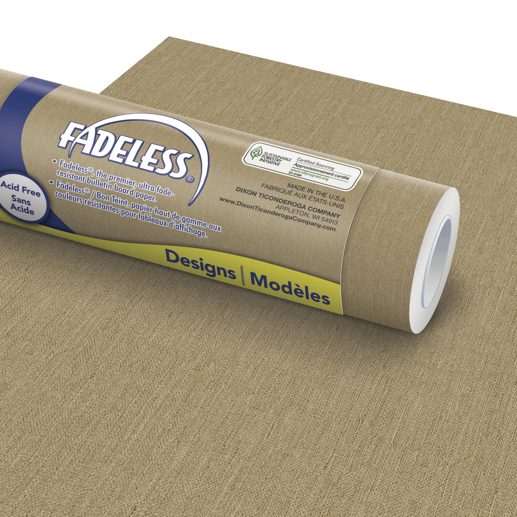 Pacon Fadeless Display Paper, Hessian Design, 1 Roll, 1,218mm x 15m, Display Rolls, For Schools and Home Schooling
